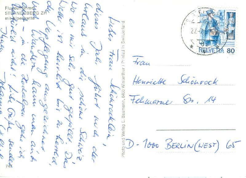 Cartoline postali: Sternenberg - Flugaufnahme + ca. 1980 – Usato da Emmenbrücke venduto da teestube 1