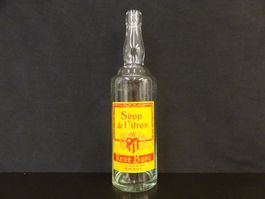 alte Flasche SIROP DE CITRON RENE BURO LIQUEURS SIERRE 1957