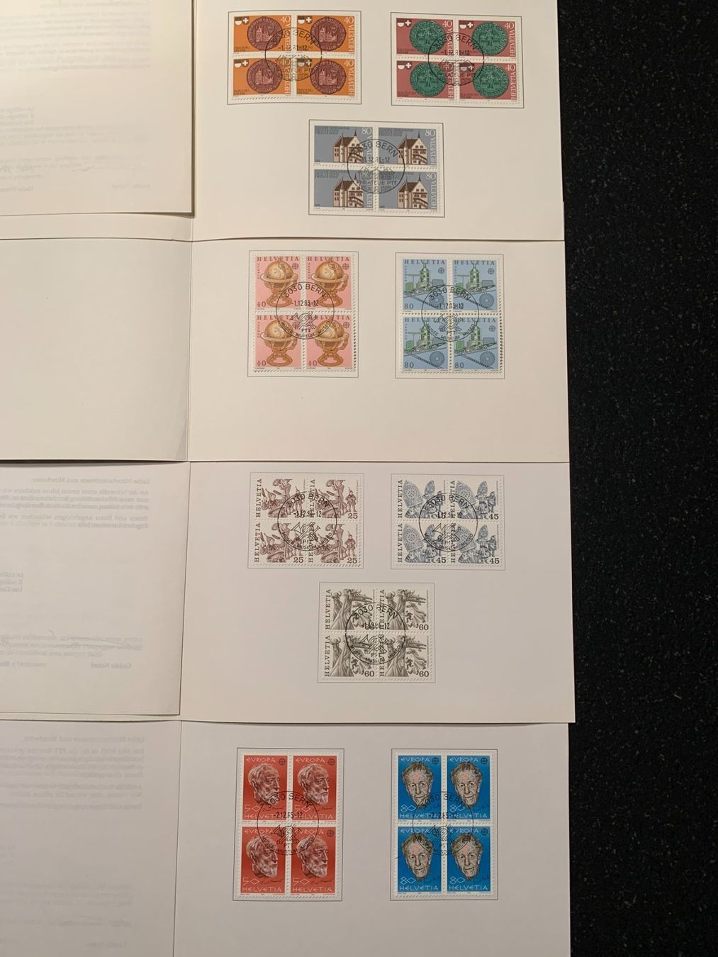 Tutti i francobolli: Ensemble de 9 souvenirs La Poste CH 1981 à 94 – Usato da Les Breuleux venduto da Jboju 1