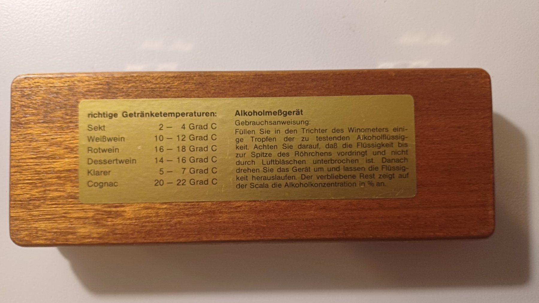Vino: Weinthermometer und Alkoholmessgerät – Nuovo e nell'imballaggio originale da Zollikerberg venduto da Kaugo 2