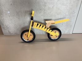 Laufrad aus Holz Design Tiger gelb- Wiitergäh
