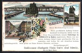 Litho Geneve, Vue generale, Rive Gauche,