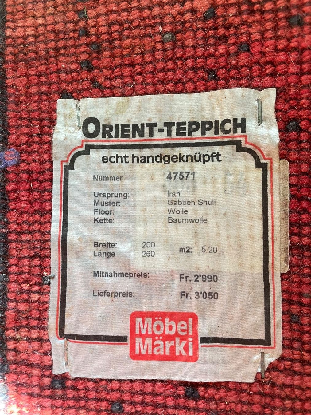 Gabbeh Tappeti: Orient-Teppich Gabbeh Iran, echt handgeknüpft – Usato da Schöfflisdorf venduto da ElianeJ 2