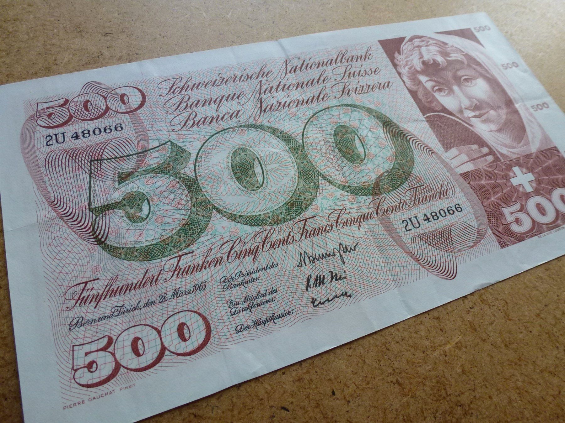 Banconote: ++ 500.- Franken 28. März 1963 – Usato da Walkringen venduto da Casablanca777 1