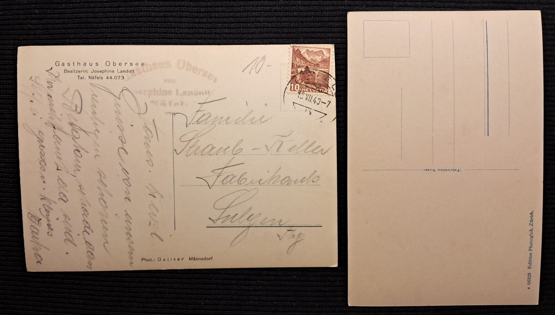 Cartoline postali: 2 AK GASTHAUS OBERSEE – Usato da Ponto Valentino venduto da giorgia06 1