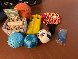 Spielset Sport, Basketball, Fussbal, Boccia.
