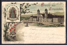 Litho Einsiedeln, Wallfahrtskirche mit W