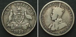 AUSTRALIA Shilling 1925, George V, silver