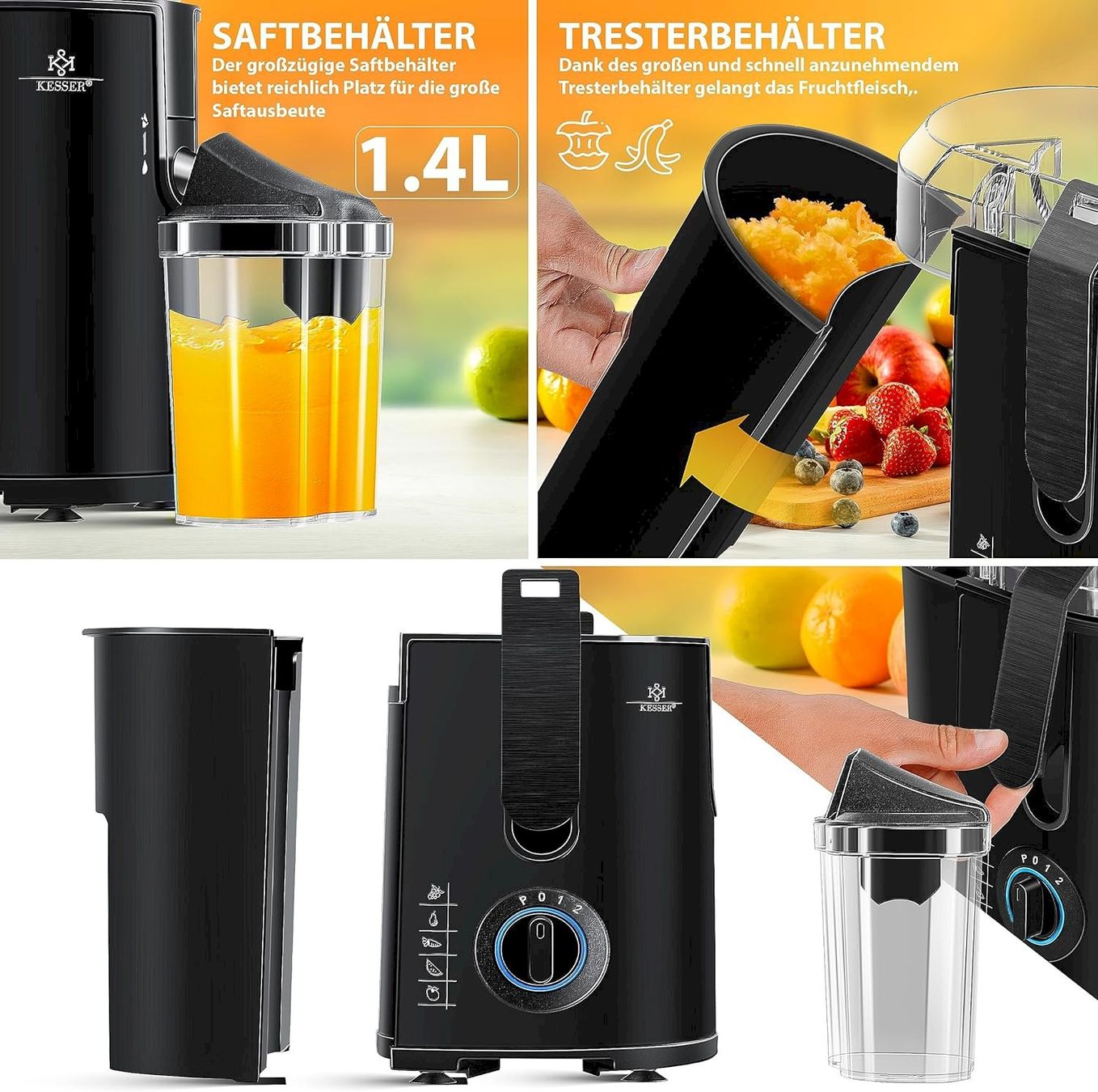 Appareils de cuisine: KESSER Entsafter Schwarz – Neuf avec emballage d'origine à Bottighofen par zaap 6