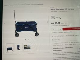 Bollerwagen Berger 129 Liter blau gebraucht funktionsfähig