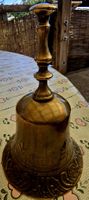 Handglocke Messing vintage, Verzierungen, guter Zustand