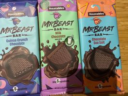 3 Mr Beast Feastables chocolates