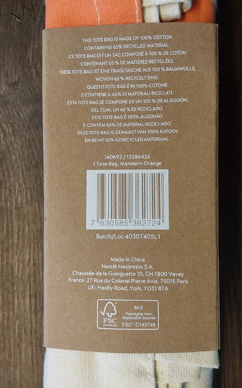 Borse: Strandtasche Nespresso Baumwolle neu – Nuovo e nell'imballaggio originale da Köniz venduto da scopello12 3