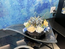 Glasi Hergiswil Tischdeko Blumenkranz Krone Weihnachtsdeko