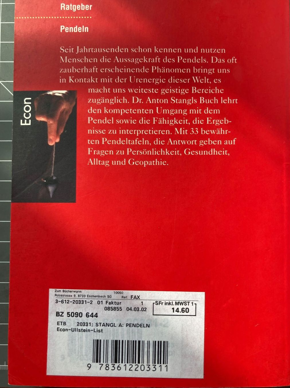 Libri: 2 Pendelbücher&3 Pendel – Usato da Eschenbach SG venduto da verbascum 4
