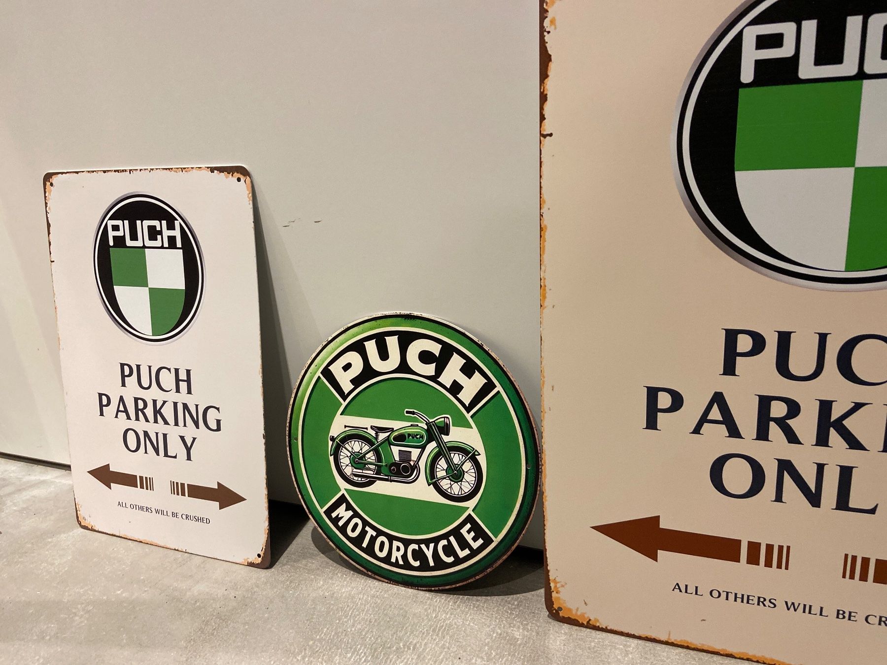 Puch Schilder: PUCH Vintage Blechtafel Metallic Set / NEU – Neu und originalverpackt aus Seon von Aaargauer01 9
