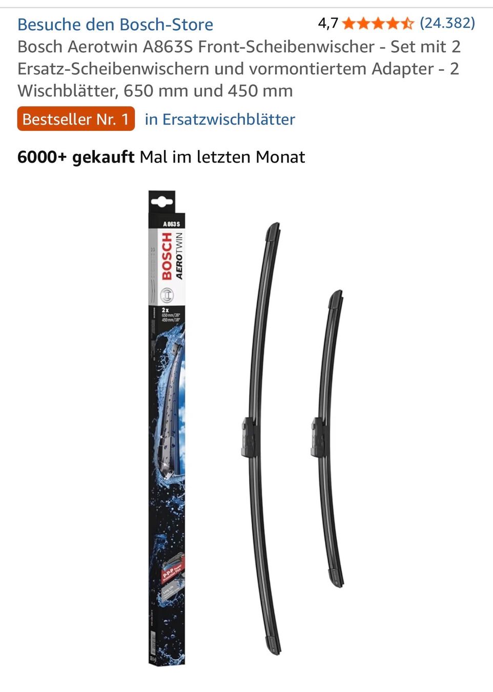 Toutes les pièces auto: Scheibenwischer – Neuf avec emballage d'origine à Kloten par gel_2tgk 1