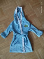 Kinderbademantel Gr. ca 2-4 Jahre Flugzeug-Motiv, hellblau
