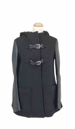 Manteau court femme Maje noir en laine taille 36