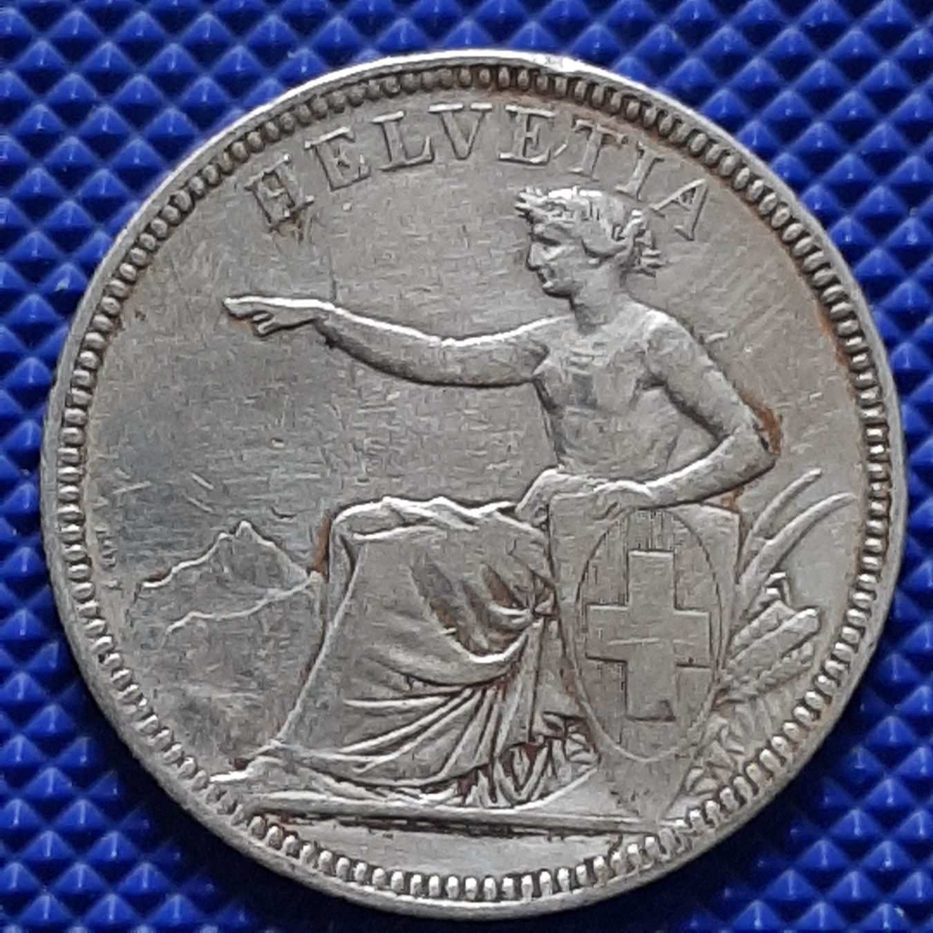 Tutti le monete: 5 Francs Suisse 1874 B. Bruxelles – Usato da Carouge GE venduto da cecob0909 1