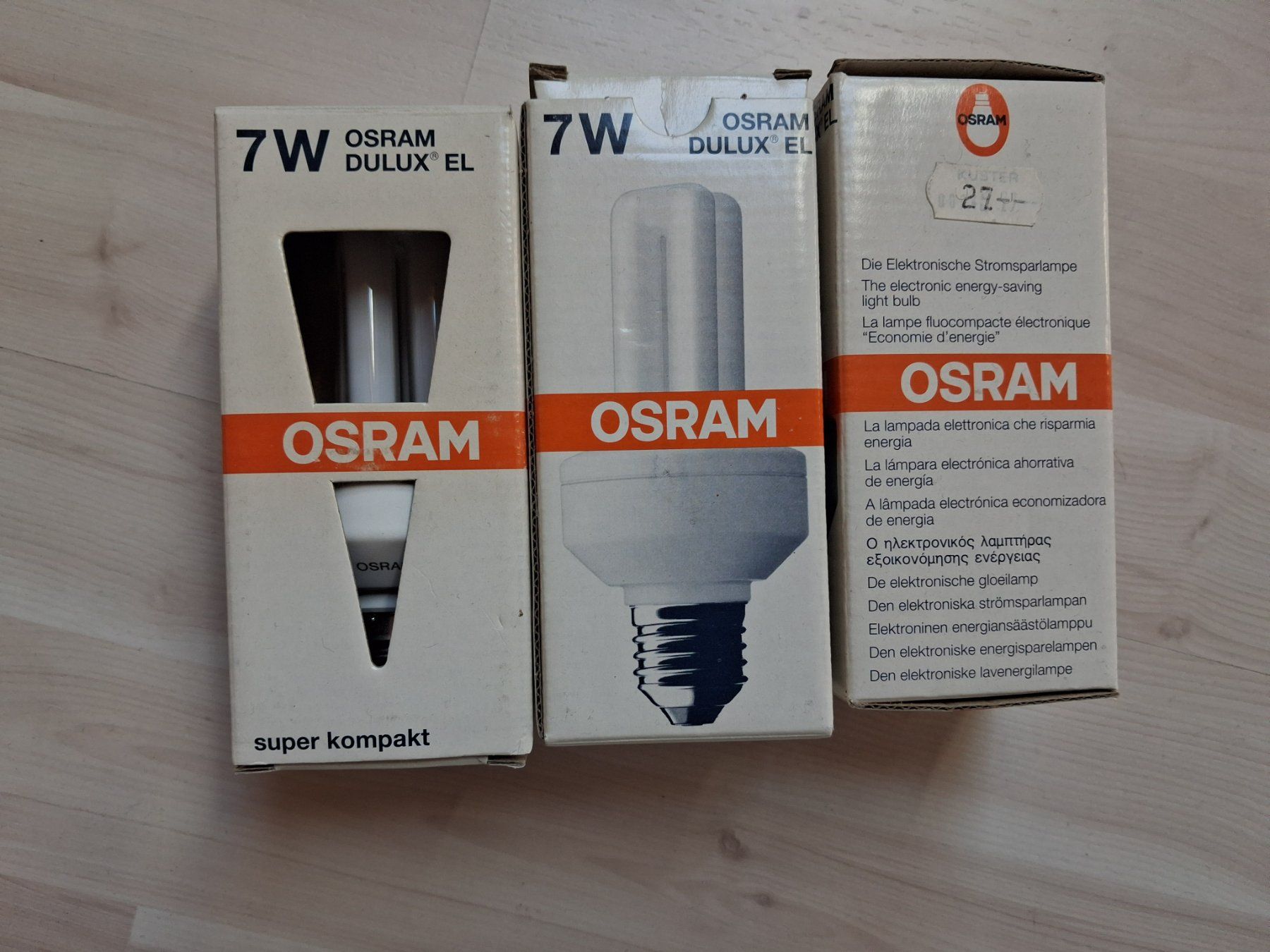 Osram Lampade: 3 X SPARLAMPE OSRAM 7 WATT E 27 – Nuovo e nell'imballaggio originale da langnau venduto da Santos1411