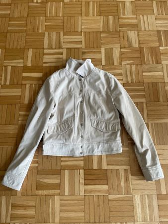 Fake Wildlederjacke von Bershka Grösse L in creme