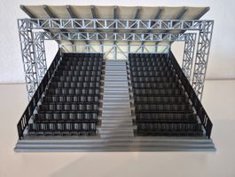 3 D gedruckte Tribüne in 1:87 bemalt