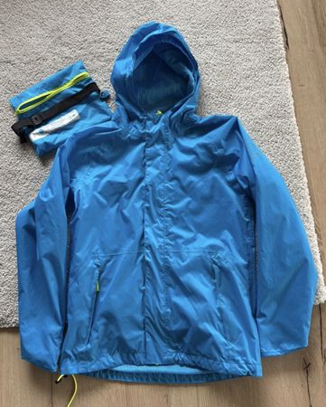 Regenjacke 46 Nord blau mit Kapuze Grösse 164 gebraucht