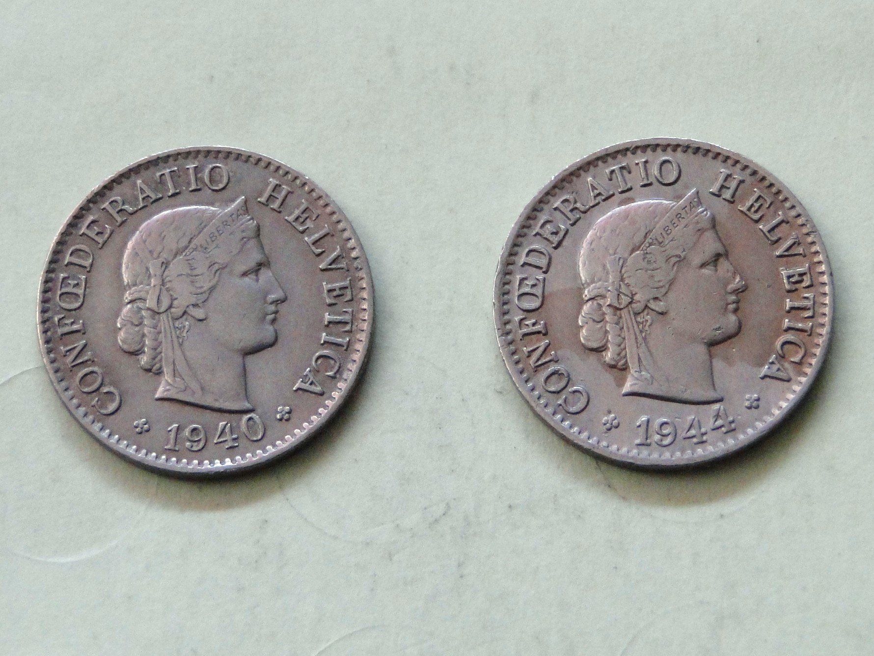Tutti le monete: 2x 5 Rappen 1940 + 1944 – Usato da Killwangen venduto da cyrano56