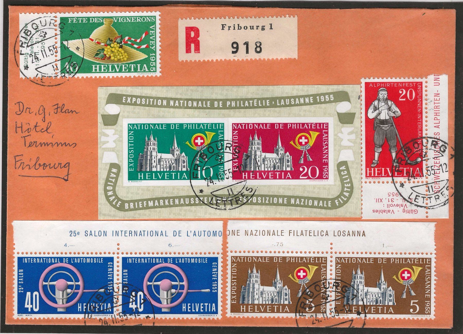 Tutti i francobolli: 1955 : Lausanner Block + Serie auf R-Brief – Usato da Gümligen venduto da Geniusbuy