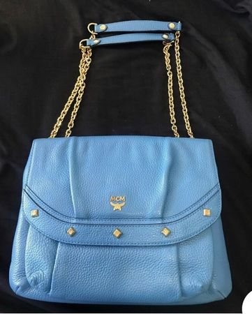 MCM Ledertasche blau NP 960
