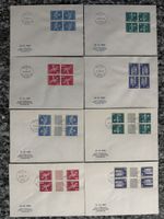 8 FDC Kehrdrucke Postmotive 1960 je im Viererblock