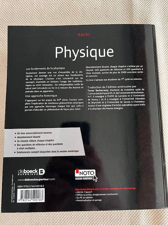 Livres: Physique - Hecht – D'occasion à Attalens par LPSuisse