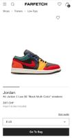 Air Jordan 1 Low SE "Black Multi-Color" US size 8 EU 39