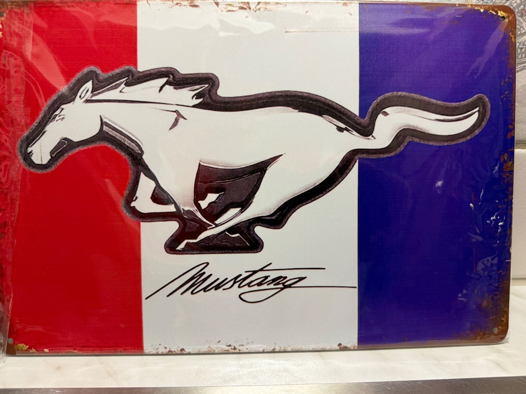 Insegne: Blechschild Mustang NEU/OVP 30x20 cm – Nuovo e nell'imballaggio originale da Messen venduto da Versber