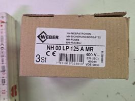 Schmelzsicherung 125A Gg Gl 500v Sicherung Weber  NH00