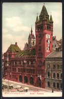 AK Basel, Markt vor dem Rathaus
