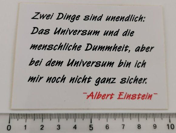Sticker: Albert Einstein (Aufkleber, PVC) – Nuovo e nell'imballaggio originale da Wilen b. Wollerau venduto da morethanmusic