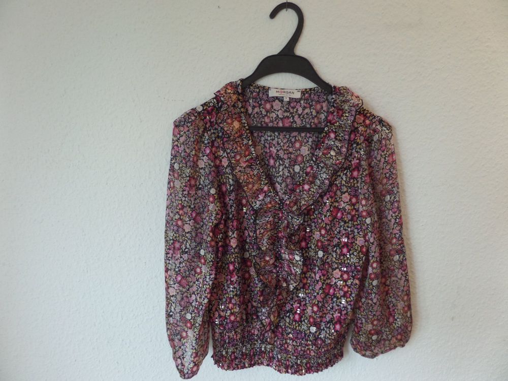 Haut Femme Morgan Taille 36 - Motifs Colorés Camouflage - Polyester Résille - Occasion Très Bon état