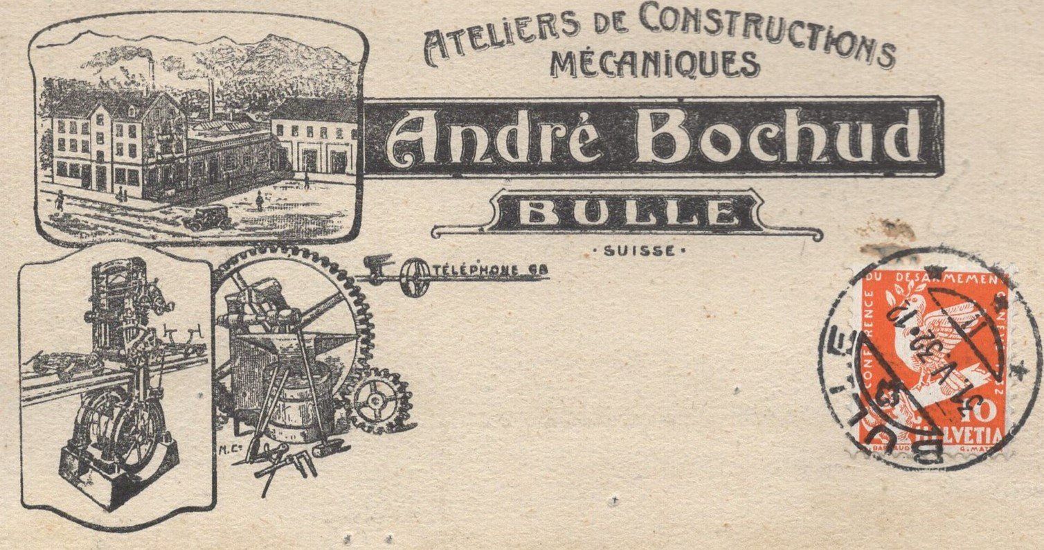 Tutti i francobolli: BULLE, 31.V.32  Andrè Bochud   Geschäftskarte – Usato da Aarau venduto da kufi44 1