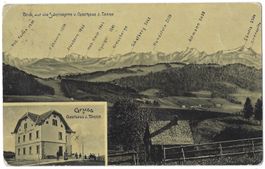 Gruss v. Gasthaus z. Tanne  /  Blick auf die Säntiskette