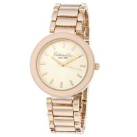 Montre Eichmüller dame quartz dorée rose cadran blanc Ø 36mm