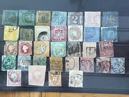 Lot ururalte deutsche Briefmarken, teilweise ungezähnt