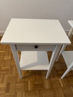 Nachtkommode weiss mit Schublade und Fach, 2 Stk