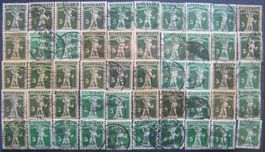 Tellknabe 5 Rappen grün 50 Stück gestempelt - Farben Lot 2