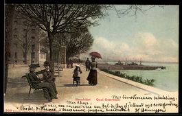 AK Neuchâtel, Quai Osterwald, Panorama
