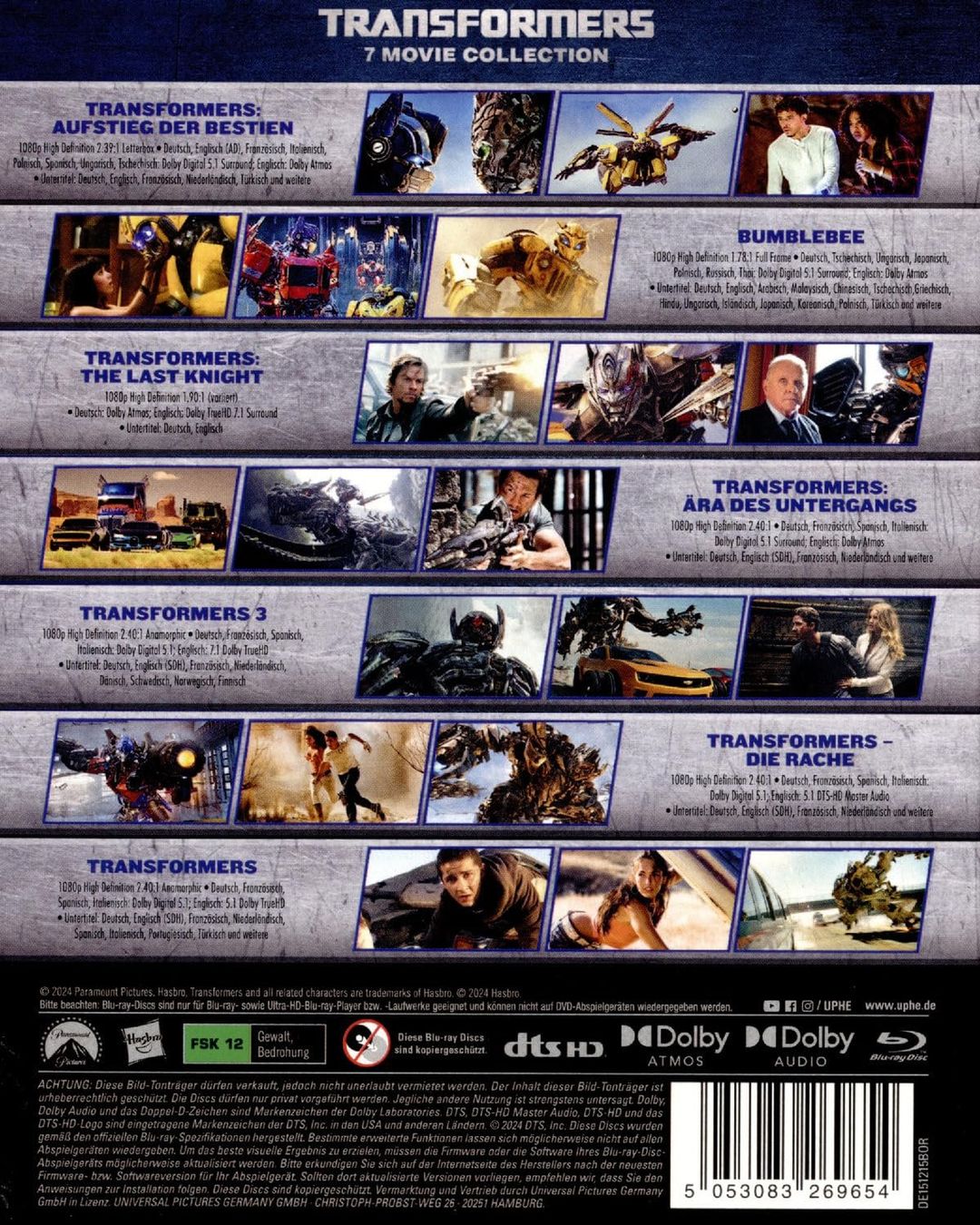 Alle DVDs: Transformers 1-7 Collection (2007-23) Michael Bay/7-Blu-rays – Neu (gemäss Beschreibung) aus Volketswil von cinephilia 1