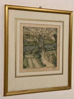 A. Blöchlinger 1944 Lithographie signiert Bleiche 1672