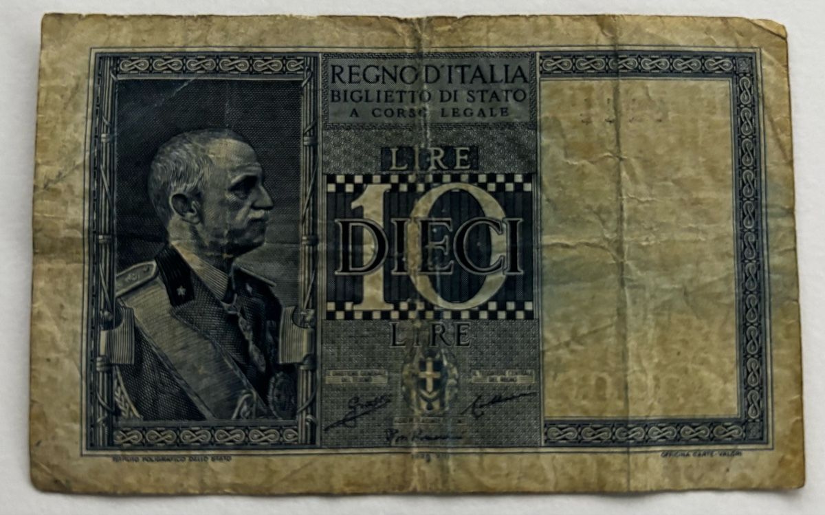 Banconote: Italien Banknote 10 Lire 1935 – Usato da Algetshausen venduto da Carrhard