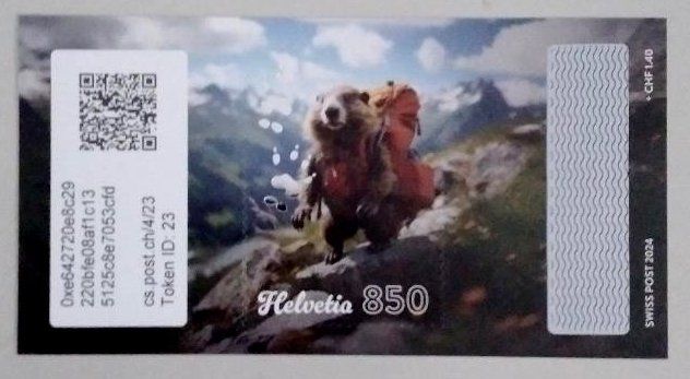 Tutti i francobolli: Swiss Crypto Stamp 4.0 ID 23 "Wandern" mit NFT – Usato da Basel venduto da TokenID1